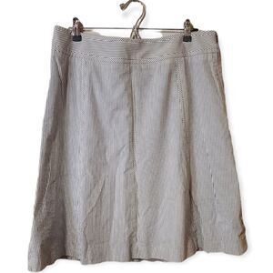Talbots Blue White Pinstriped Aline Cotton Skirt 14P